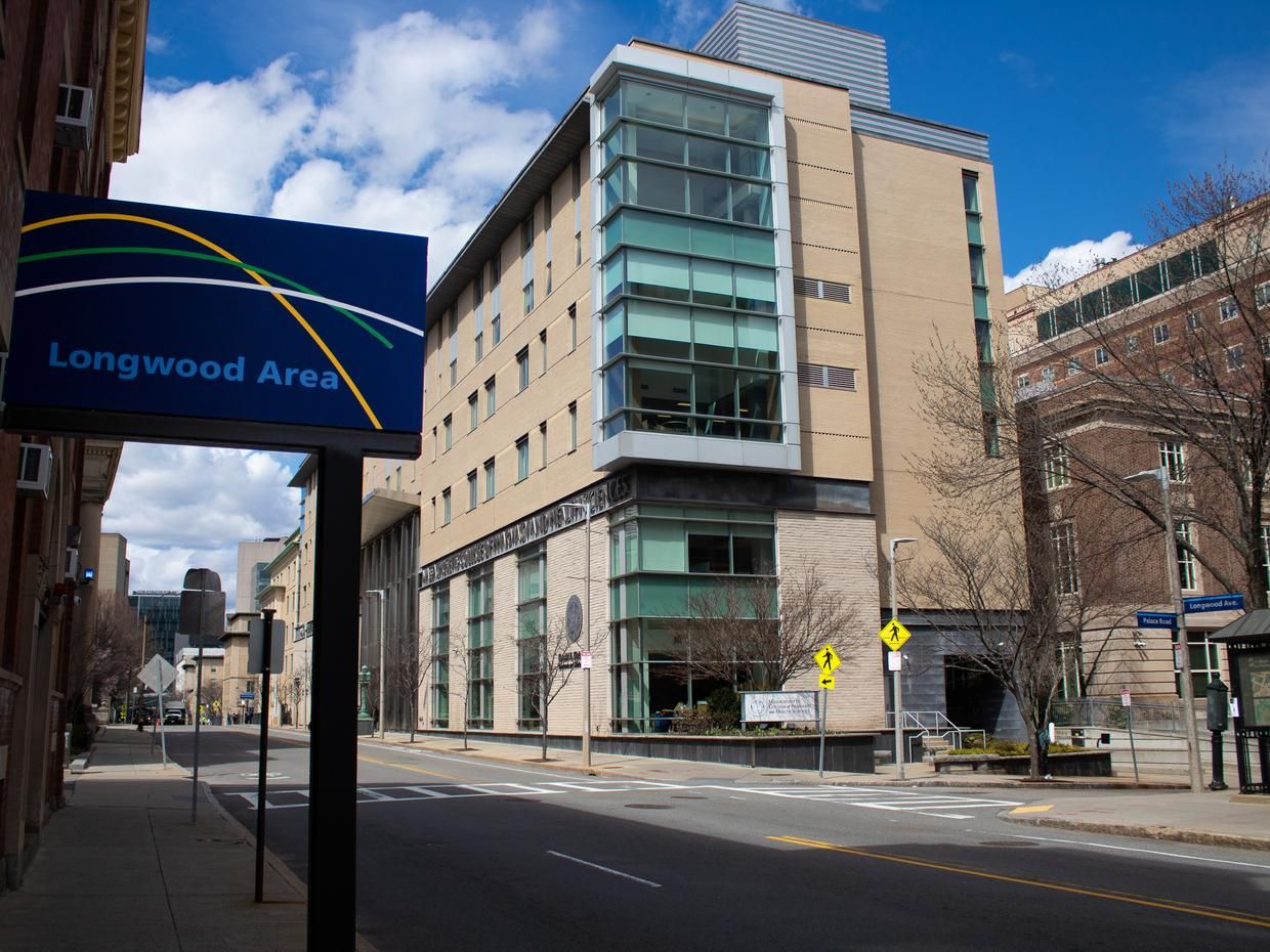 View of MCPHS campus down Longwood Ave. 