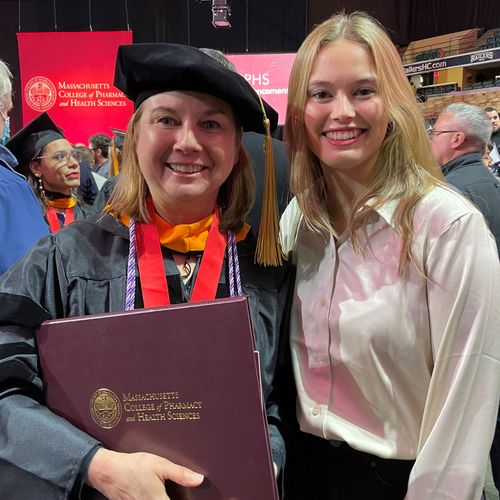 Susan D'Anna, left, is the University's first Doctor of Nursing Practice graduate.