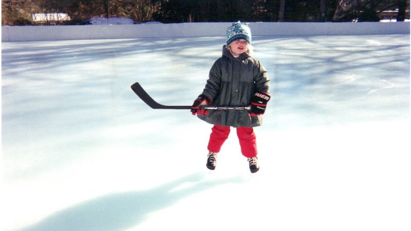 A child ice skating