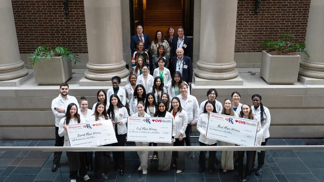 The School of Pharmacy's 20th annual Capstone Business Plan Competition took place on April 10, with 28 teams participating. Prizes were given to the top three finishers. 