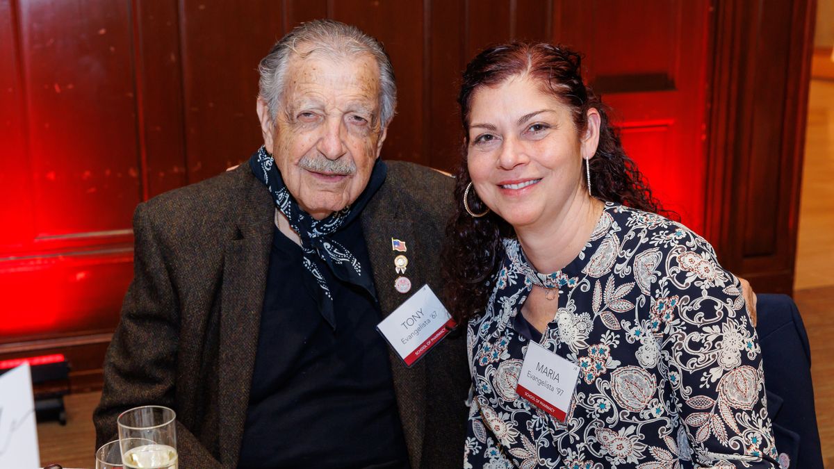 Tony Evangelista and his daughter Maria at the MCPHS Golden Graduate Reunion.