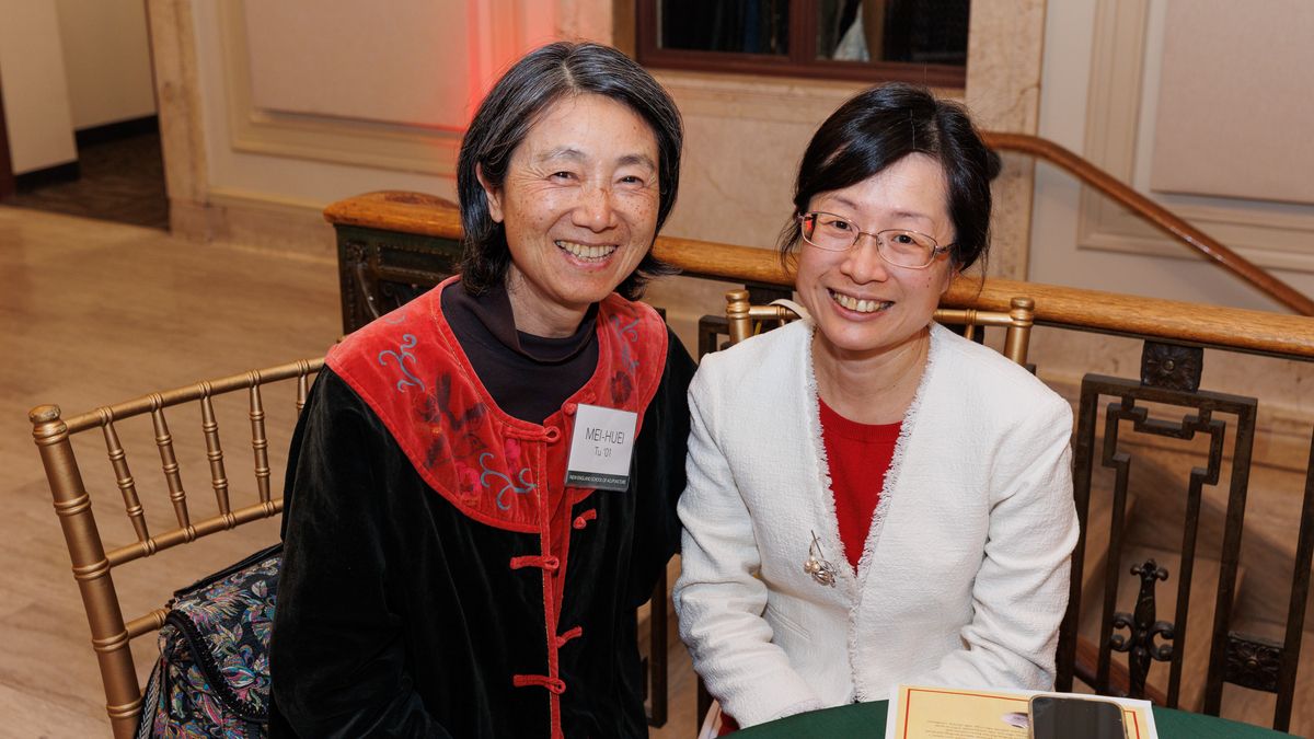 Two women at the NESA reunion.