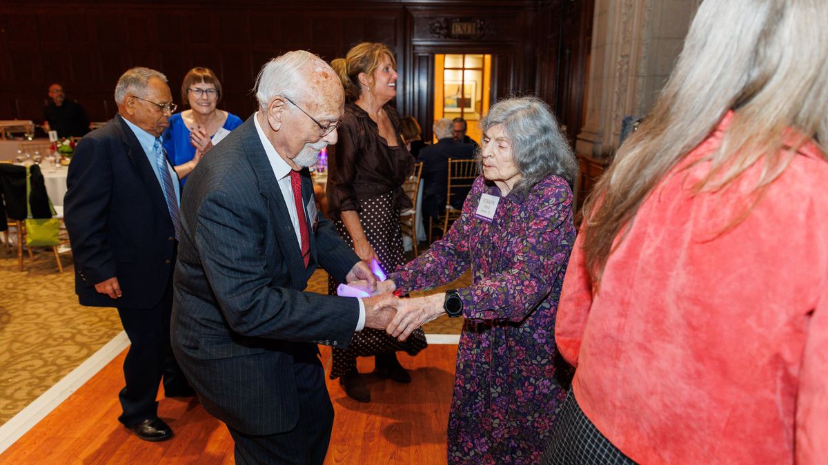 MCPHS alums dance at the Golden Grad Reunion 2026.