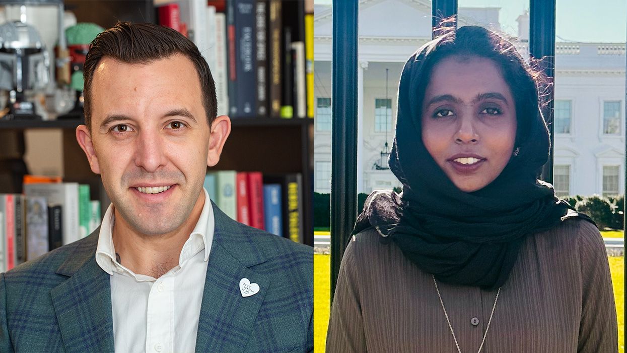 Nick Heath, PharmD ’15, and PhD candidate Naila Mohiuddin 