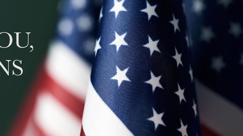 American Flag Veterans day thank you