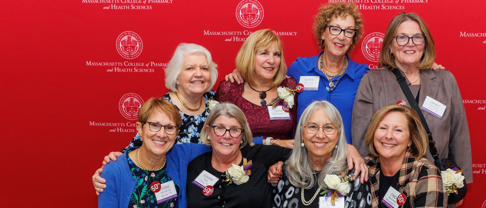 Golden Graduates Reunion Forsyth class of 75 group shot. 