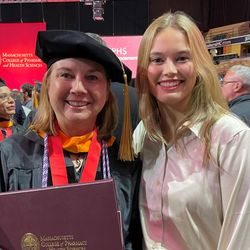 Susan D'Anna, left, is the University's first Doctor of Nursing Practice graduate.