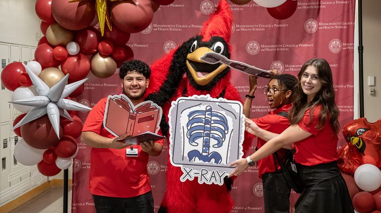 Students attending Orientation at MCPHS. 