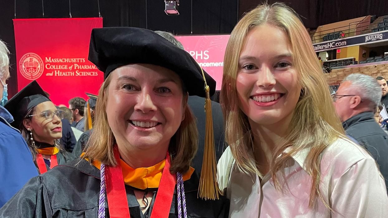 Susan D'Anna, left, is the University's first Doctor of Nursing Practice graduate.