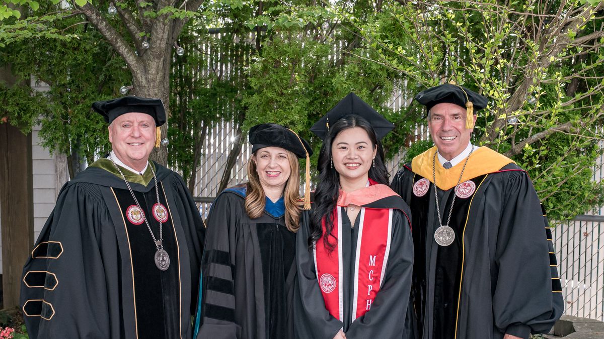 Students at the MCPHS Spring 2025 Commencment. 