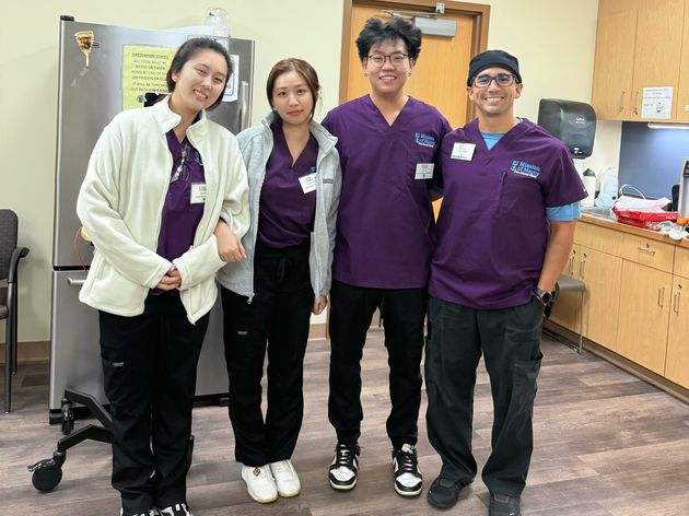 Forsyth School of Dental Hygiene students Wincy Lin, Jessica Zheng, Gary Luo, and NAME TK volunteered at the Rhode Island Mission of Mercy (RIMOM) dental clinic in Providence Oct. 4-5.