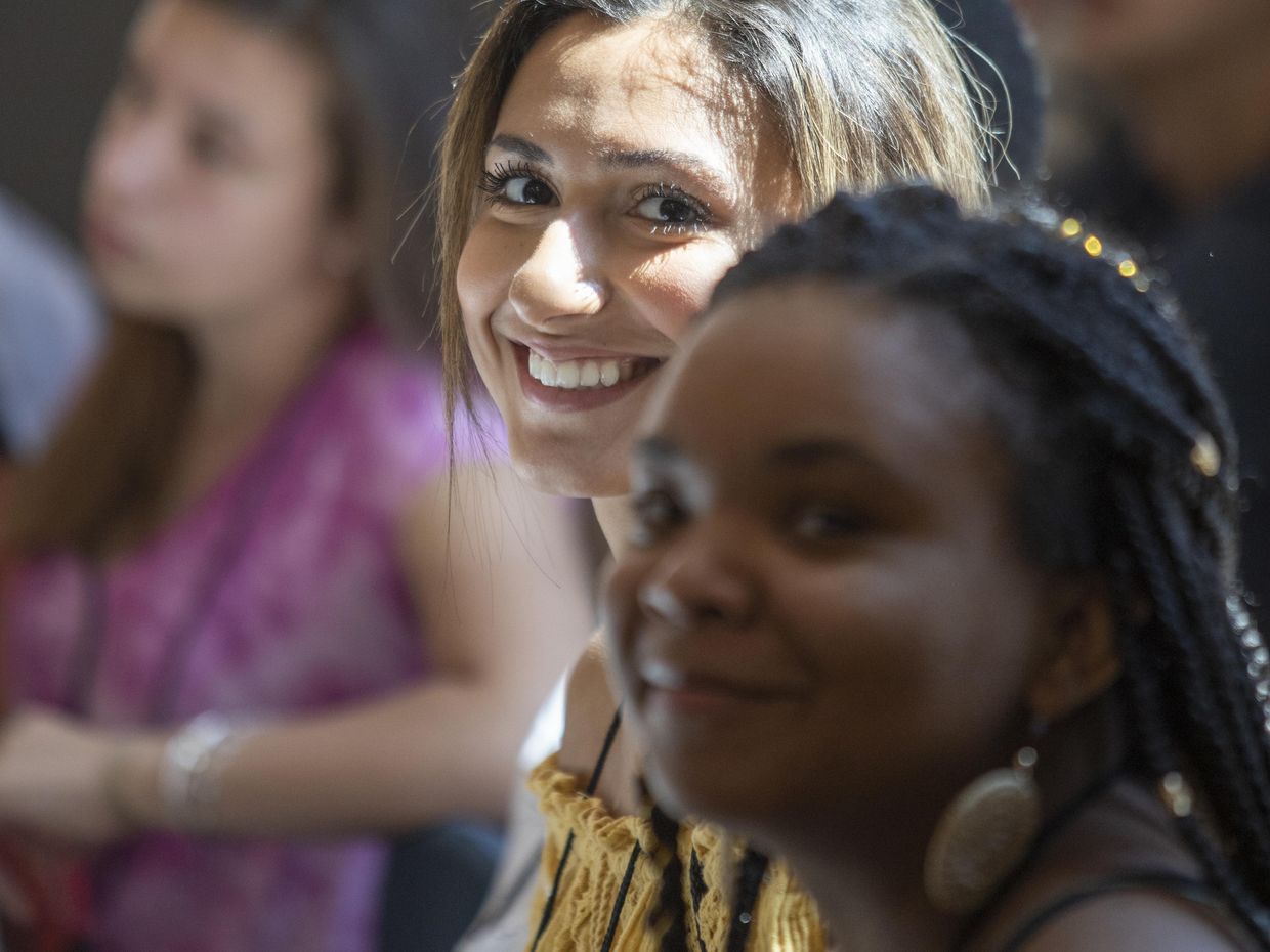 Students attending Orientation