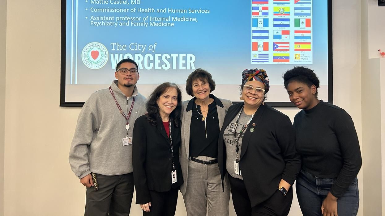 Matilde Castiel, MD, Worcester's Commissioner for Health and Human Services visited MCPHS in honor of Hispanic Heritage Month