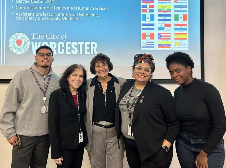 Matilde Castiel, MD, Worcester's Commissioner for Health and Human Services visited MCPHS in honor of Hispanic Heritage Month