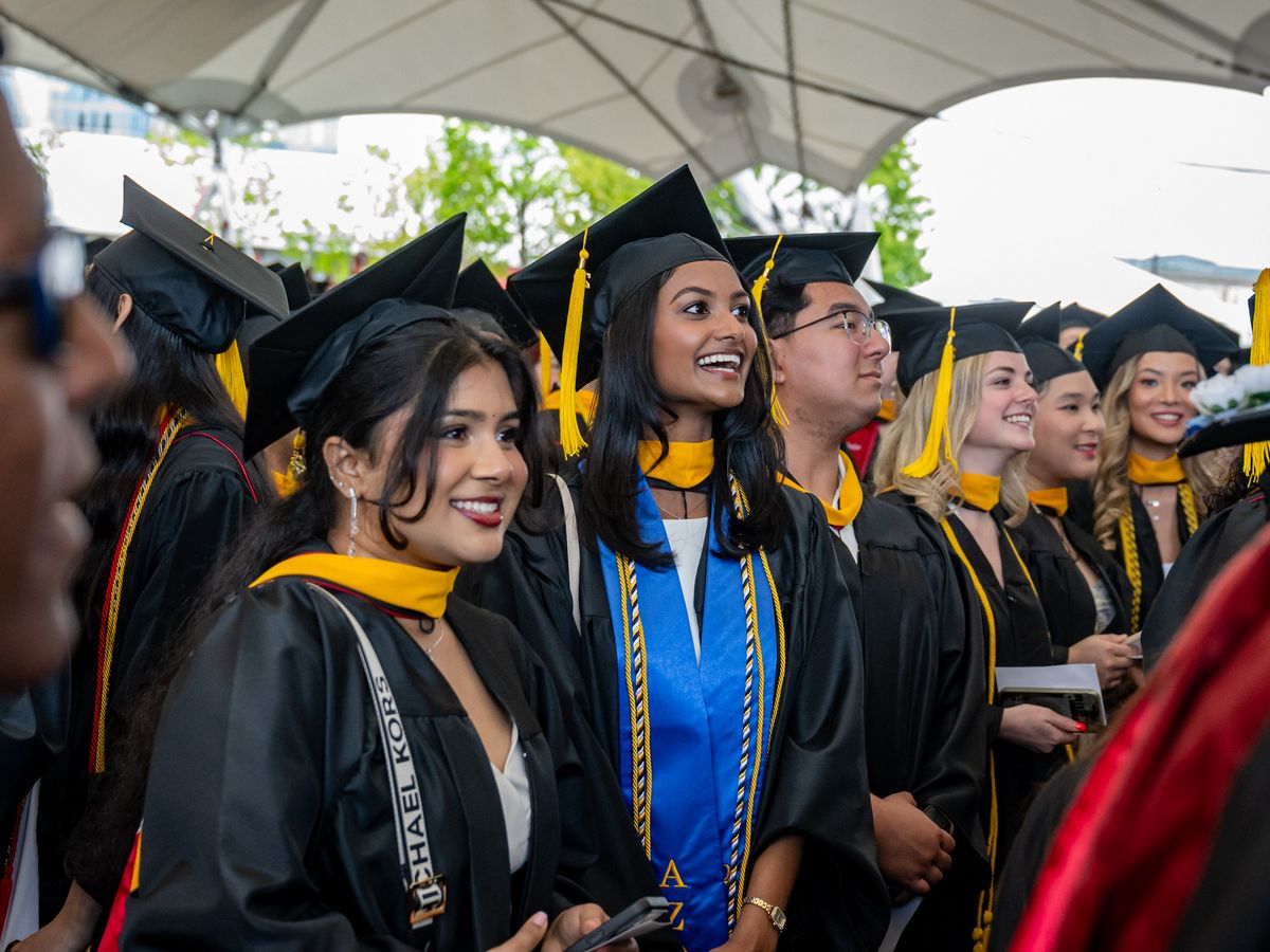 MCPHS students attending Spring Commencement 2026.