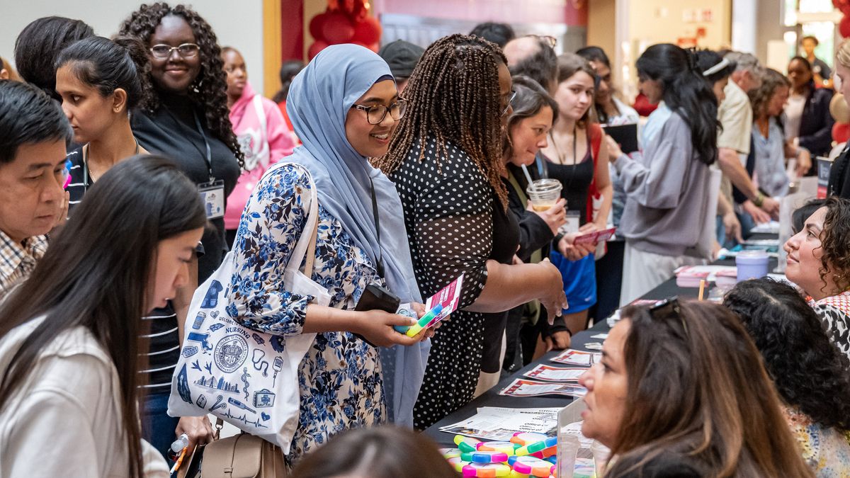 Students attending Orientation at MCPHS. 