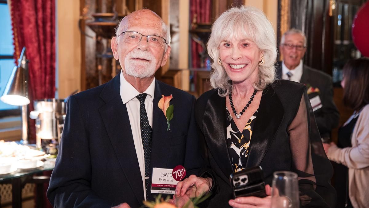 David Epstein and guest at the MCPHS all-class bicentennial reunion.