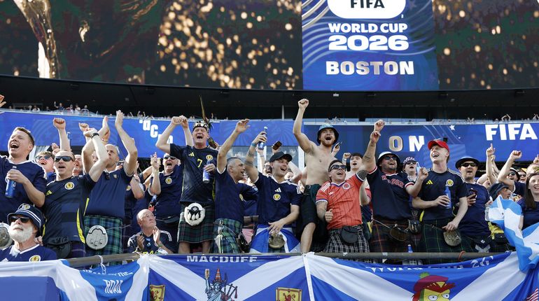 Scotland fans during the FIFA 2026 Group C match between Scotland and Morocco at Boston Stadium on June 20, 2026, in Foxborough, United States.