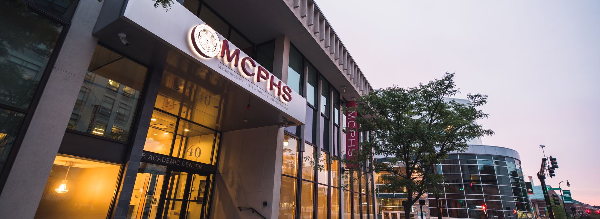 Front of Worcester Campus  building. 