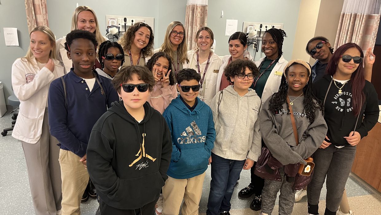 Sixth-graders from the Jacob Hiatt Magnet School visited MCPHS in Worcester during a recent field trip.