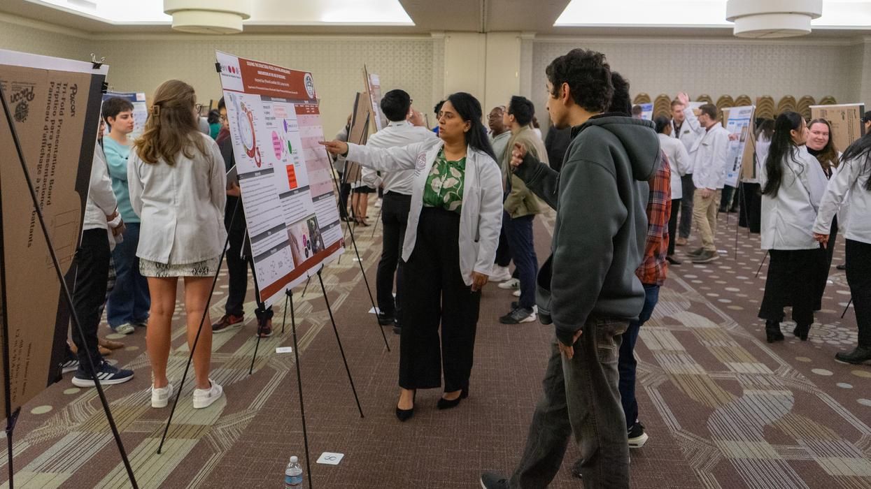 Students at the MCPHS Research & Scholarship Showcase