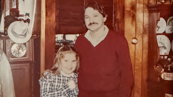 Kaelen Dunican as a child with her father, John Michael "Mike" Dunican