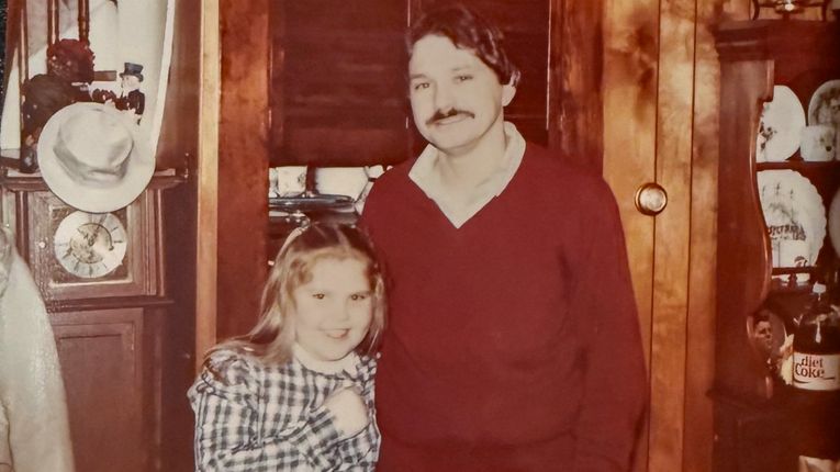 Kaelen Dunican as a child with her father, John Michael "Mike" Dunican