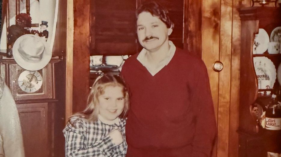 Kaelen Dunican as a child with her father, John Michael "Mike" Dunican