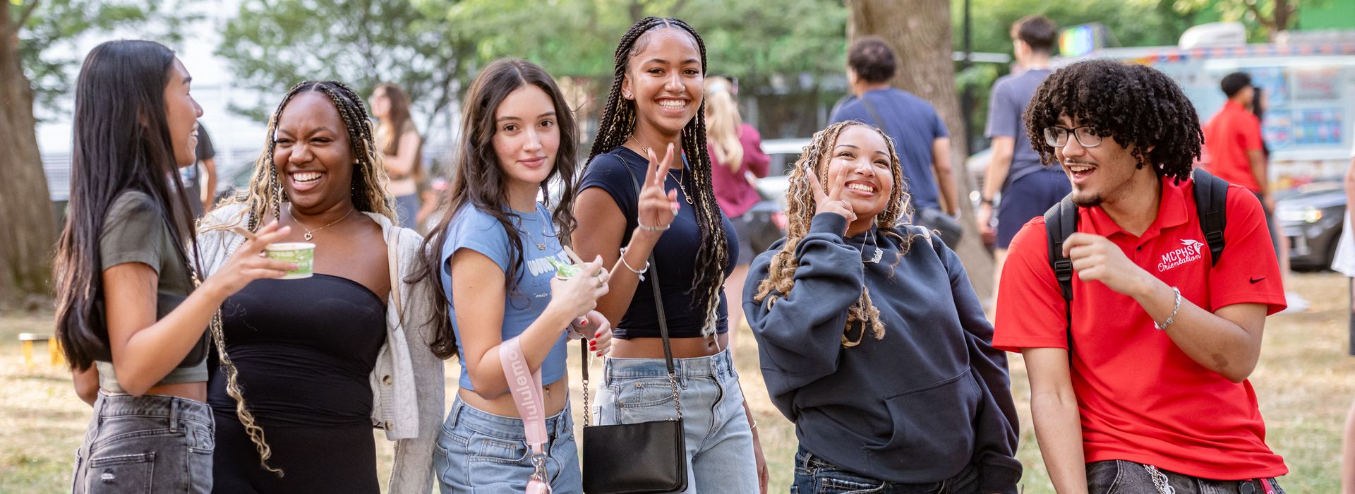 Student event in Evans Way Park, Boston.