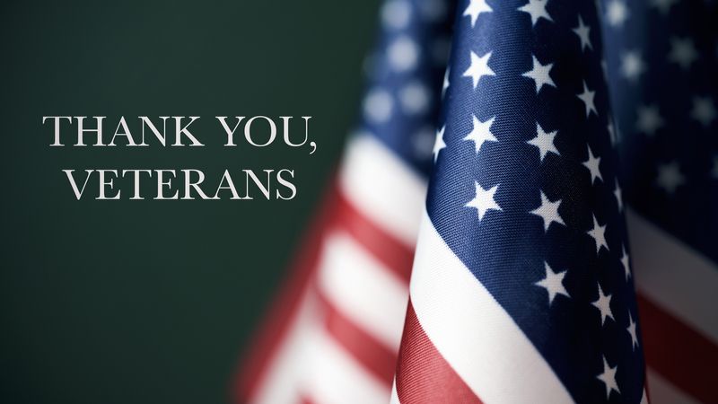 American Flag Veterans day thank you