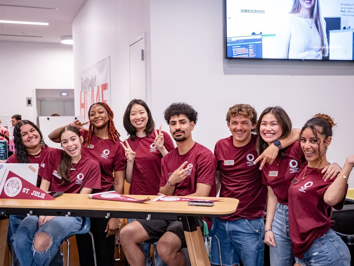 Students moving into the Boston Campus. 