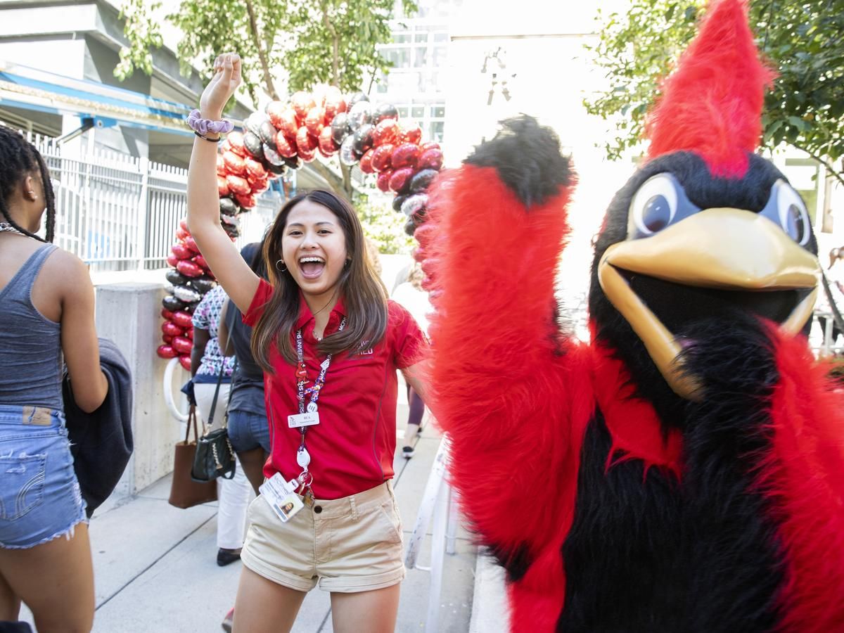 Students attending Orientation