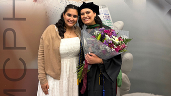 Botamina and Mariem Girgis, two MCPHS Doctor of Optometry alumnae.