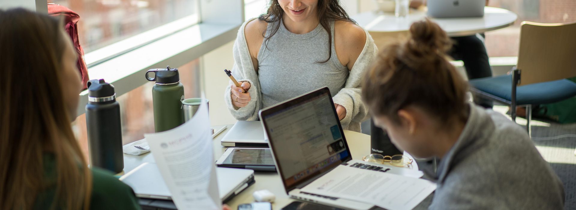 students on laptops