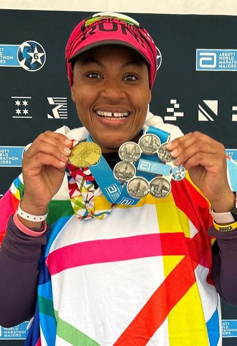 Chrylann Lewis with her medals