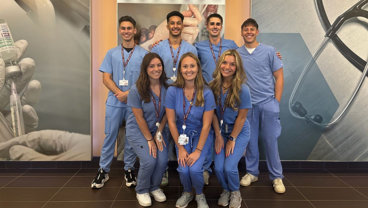 Tom Rezendes with peers from the Master of PA Studies (MPAS)--Manchester/Worcester program at MCPHS.