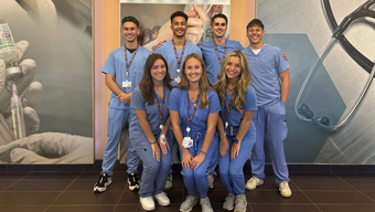 Tom Rezendes with peers from the Master of PA Studies (MPAS)--Manchester/Worcester program at MCPHS.