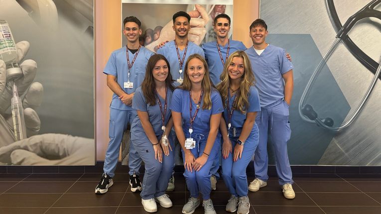 Tom Rezendes with peers from the Master of PA Studies (MPAS)--Manchester/Worcester program at MCPHS.