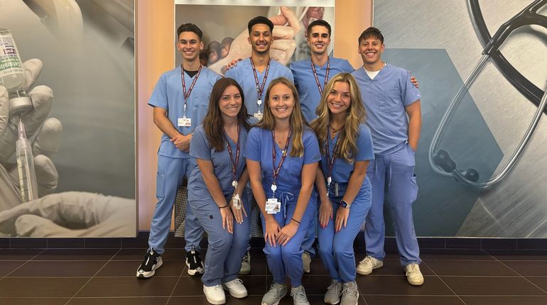 Tom Rezendes with peers from the Master of PA Studies (MPAS)--Manchester/Worcester program at MCPHS.