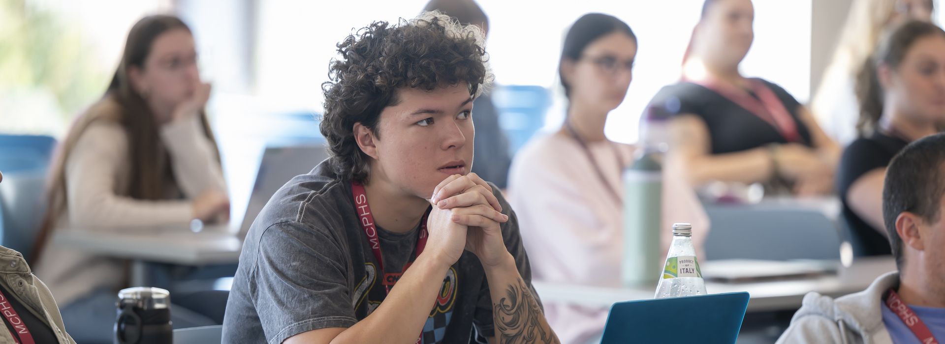 Student in a classroom setting.