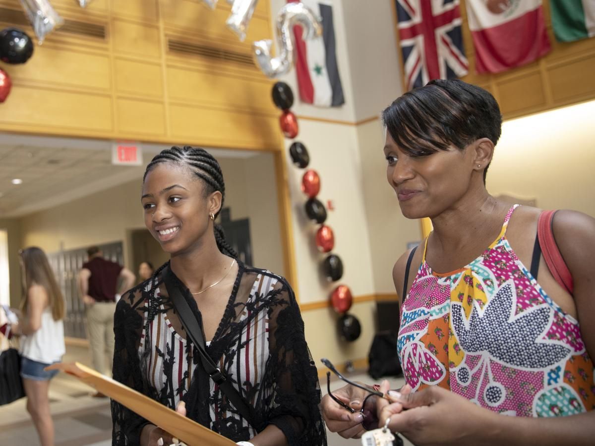 Students attending Orientation