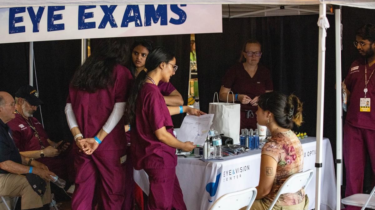 Students from the School of Optometry participated in the 19th annual Stand Down veterans event in Worcester.