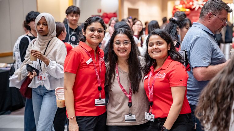 Students attending Orientation at MCPHS. 