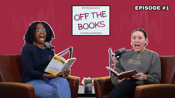Two women scream while holding books.