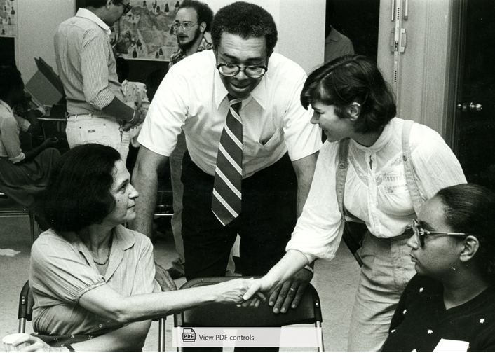 MCPHS Faculty and students with patients in the 1960s.