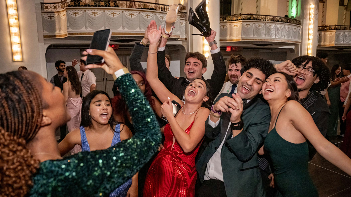 Students dance at the MCPHS Harvest Ball.