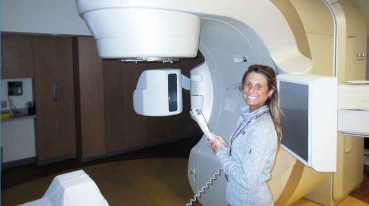 MCPHS Radiation Therapy student in a clinical setting. 
