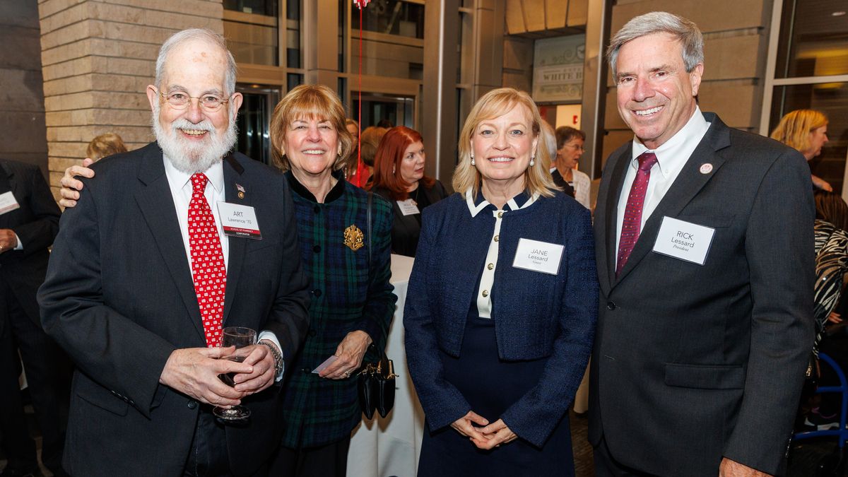 MCPHS alums and President Lessard at the Golden Grad Reunion 2026.