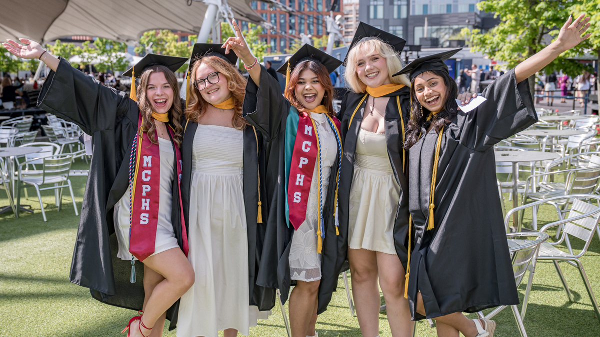 Students at the MCPHS Spring 2025 Commencment. 