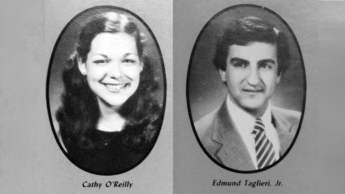 Cathy O'Reilly and Ed Taglieri Jr., from the MCPHS Class of 1982 yearbook. 